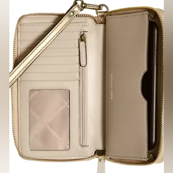 MICHAEL KORS JET SET CHARM METALLIC LEATHER WALLET - Picture 2 of 2